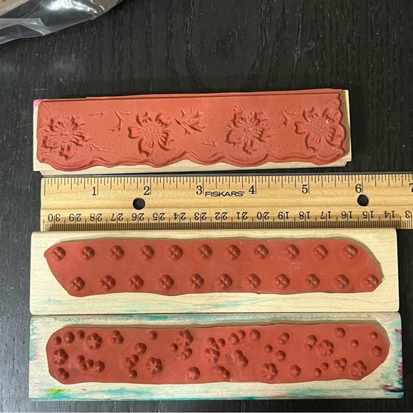 Stampin' Up! (2) & Stamp Oh! Mania (1) Border Rubber Wood Stamps - Picture 5 of 5